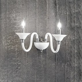 Applique TEBE 35x28 cm in vetro lavorato a mano Bianco