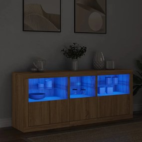 Credenza Con Luci Led Rovere Sonoma 162x37x67 Cm /