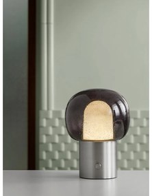 Lampada da tavolo LED color antracite in alluminio con paralume in vetro (altezza totale 32 cm) Iris – Blomus