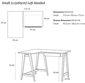 Tavolo da lavoro 85x115 cm Luka - Ragaba