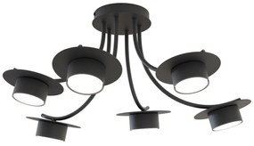 Lampadario a soffitto in acciaio ENSO 6 nero da interno 6xGX53