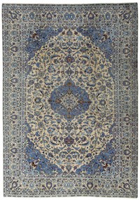 Kashan Tappeto 250x350 Beige (Iran) Annodato A Mano