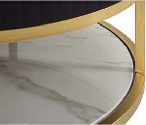 Tavolo da caffè con struttura dorata montpellier colore nero ø75x36 cm
