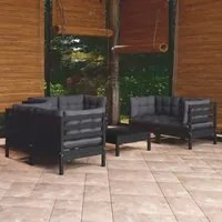 Set Divani da Giardino 7 pz con Cuscini Legno di Pino 3096254