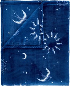 Copriletto blu in micropile 200x240 cm Astrology – Sassy B