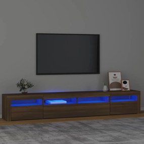 Mobile Porta Tv Con Luci Led Rovere Marrone 240x35x40 Cm /