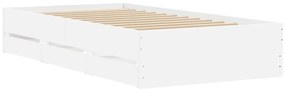 Giroletto con cassetti bianco 100x200 cm in legno multistrato