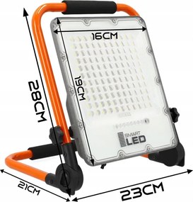 LED Faretto ricaricabile con stativo LED/30W/3,2V 4500K 5000 mAh IP65 arancione