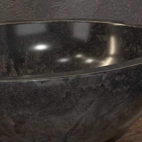 Lavabo in marmo colore nero 45cm | Litos-LEN40 - KAMALU