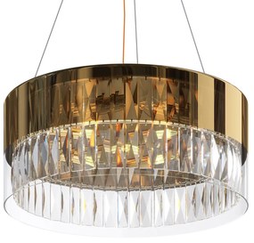 Lampadario Contemporaneo Wonderland Acciaio Oro 6 Luci Diffusori Vetro