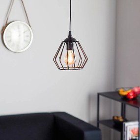 HELAM Lampada a sospensione Agat nera, 1 luce