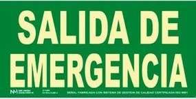 Insegna Archivo 2000 "SALIDA DE EMERGENCIA" PVC 32 x 16 cm