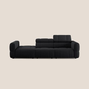 Giotto Divano con terminale e opzione relax elettrico in microfibra effetto velluto impermeabile T09