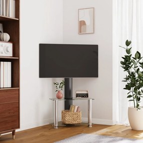 Supporto Tv Angolare 2 Livelli Per 32-70 Pollici Nero E Argento /