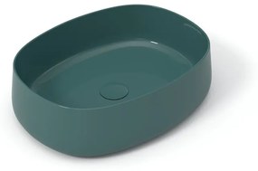 Lavabo da appoggio OLYMPIA CERAMICA ovale in ceramica L 50 x H 15 x P 40 cm verde piletta non inclusa