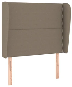 Testiera ad orecchio tortora 93x23x118/128 cm in tessuto