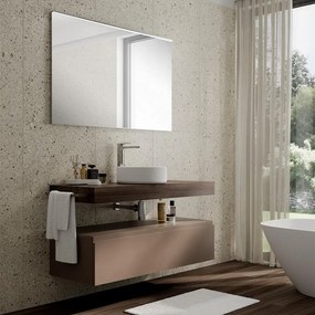 Mobile da bagno sotto lavabo Step taupe opaco L 120.3 x H 30 x P 46 cm 1 cassetto, lavabo non incluso