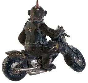 Statua Decorativa Home ESPRIT Grigio scuro Motociclista 24 x 15 x 29 cm (2 Unità)
