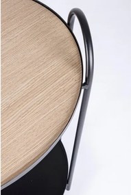 Tavolino tondo stile industrial piano in legno e struttura in acciaio Everitt D51 Bizzotto