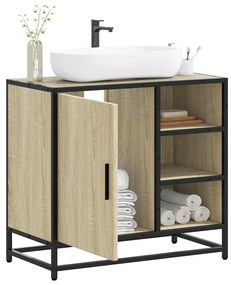 Mobile Lavabo Da Bagno Rovere Sonoma 65x33x60 Cm İn Truciolato /