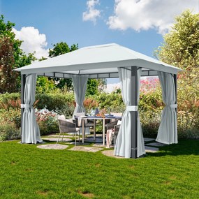 TOOLPORT Gazebo da giardino 3x4m, Softtop, 4 teli laterali, pietra - (300672)