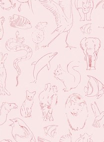 Coordonne Carta da parati Zoology - Candy