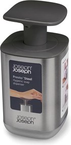 Dispenser per sapone color argento lucido in acciaio inox 250 ml Presto Steel – Joseph Joseph
