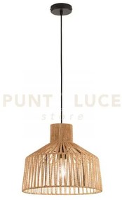 Lampadario a sospensione tropikana legno intrecciato 1 luce attacco...