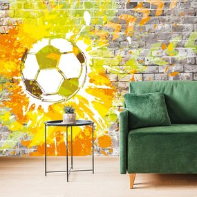 Carta da parati – Pallone da Calcio su Muro di Mattoni
