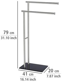 WENKO 20390100 - Porta asciugamani LIMA 41x79 cm acciaio inox/satinato/nero