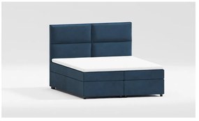 Letto boxspring blu scuro con spazio contenitivo 180x200 cm - Ropez
