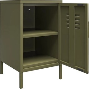 Comodino in metallo color kaki Bradford - Støraa