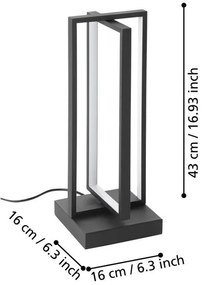 Lampada da tavolo LED Siberia nero 2200 LUMEN