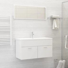Set Mobili Da Bagno Bianco İn Truciolato /