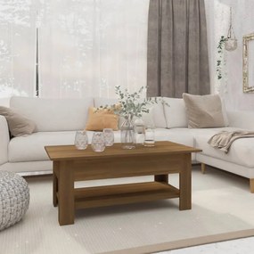 Tavolino Da Salotto Rovere Marrone 102x55x42 Cm İn Truciolato /