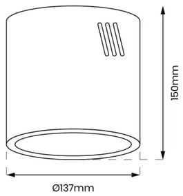Faretto GEORGE 1xE27/60W/230V diametro 13,7 cm bianco