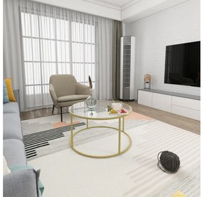 Tavolino BERLIN 80x45 cm oro/limpido