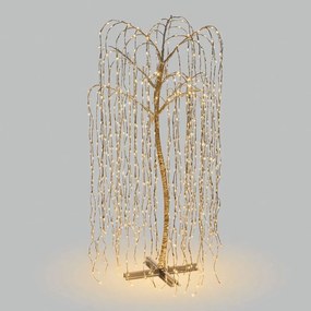 Figura natalizia illuminata con rami cadenti 1024 lampadine bianco caldo H 200 cm