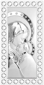 Quadro  "Madonna con bambino" perle cm.11x26h. (est.cm. 14,5x30,5)