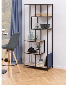 Libreria in rovere nero/naturale 77x185 cm Seaford - Actona