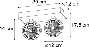 Faretto di design nero orientabile 2 luci - GO