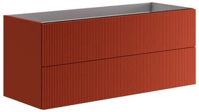 Mobile da bagno sotto lavabo Opera rosso opaco L 119.5 x H 50 x P 45.5 cm 2 cassetti, lavabo non incluso