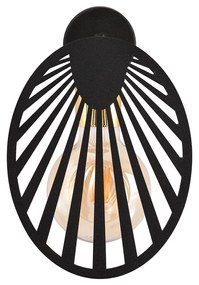 Applique Contemporanea 1 Luce Lira In Acciaio Nero E Oro