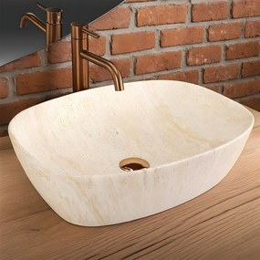 Lavabo da appoggio Rea Freja Travertine Matt