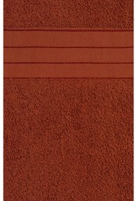 Asciugamani in spugna di cotone color mattone in set da 4 50x100 cm - Good Morning