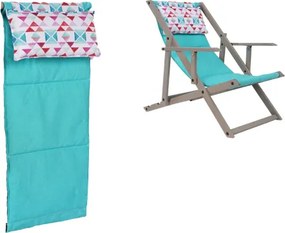 Cuscino per sdraio relax 43x108 cm Turchese MICOS e poltrona da giardino