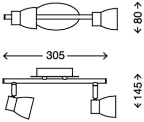 Briloner 2914-022 - Faretto LED 2xGU10/3W/230V 3000K