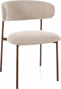 Sedia ELTON D Noelle in tessuto beige 30 con struttura effetto noce