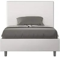 Letto alla Francese rivestito in Similpelle - FOCUS Dimensione Rete: 140x200, Tipologia Letto: Con Rete, Colore: Bianco