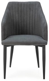 Set di sedie da pranzo grigio scuro in imbottito 2 pz Nadi – Marckeric